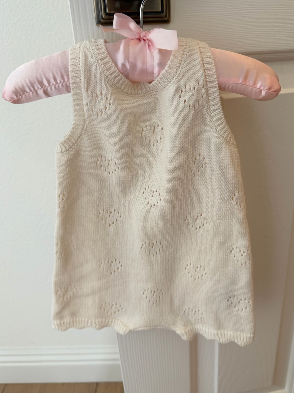 Ivory Knit Heart Romper